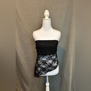 Junior Women’s Black Lace Strapless Halter Top, Size: XL, NWT
